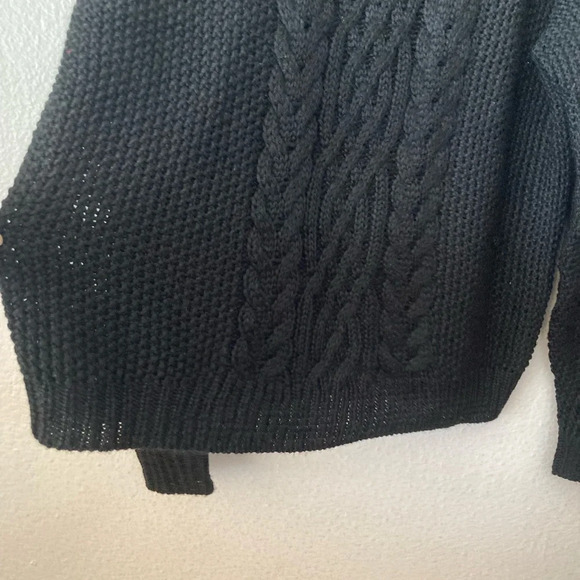 TULAROSA Black Cable Knit LARGE Oversized Sweater - Picture 6 of 9